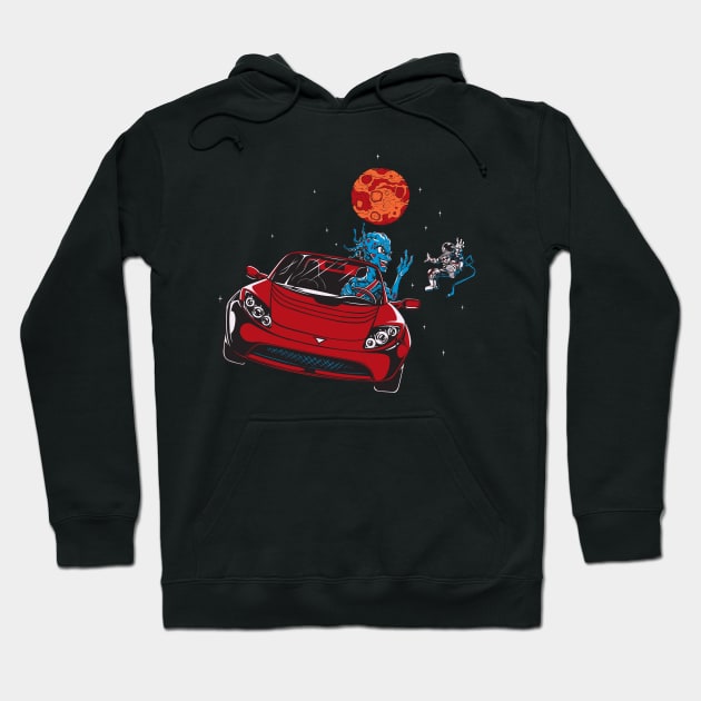 Mars And Cars Hoodie by Vinyl Chef Steve